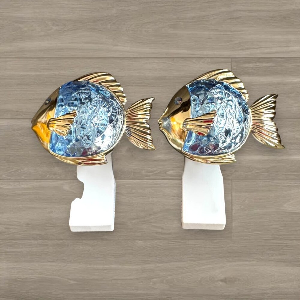 Bath & Body Works Optic Fish Wallflower Plug-In Set of 2 Blue Gold Coastal Ocean